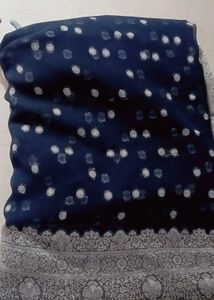 This Is a Very Beautiful Navy Blue Saree🫶🏻