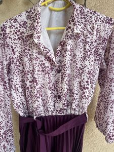 Pleated Purple Dress