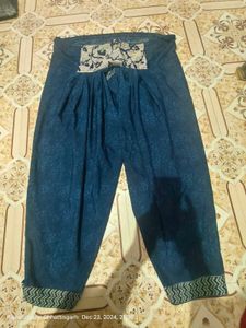 Ethnic Blue Patterned Pants