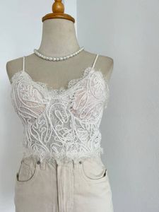 Girls Lace V-Neck Camisole Padded Spaghetti Strap