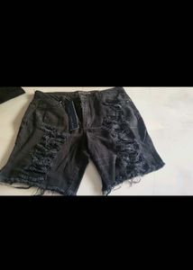 Distressed Denim Shorts