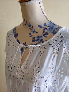 White Eyelet Tunic Top