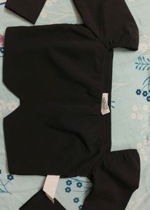 Koovs Black Crop Top