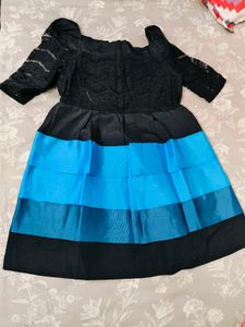 Striped Black & Blue Party Dress