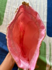 Pink Embroidered Potli Bag