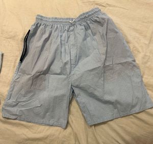 Light Blue Patterned Casual Shorts