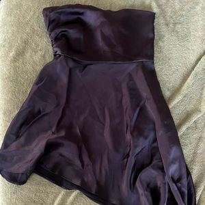 ZARA SATIN ASYMMETRICAL MINI DRESS