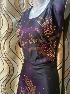 Purple Silk Ethnic Gown