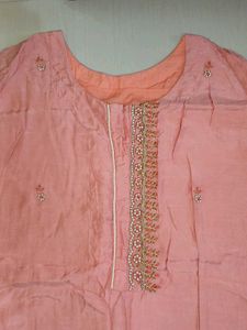 Peach Embroidered Kurti