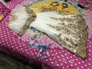 Gown Designer Embroidary With Poncho