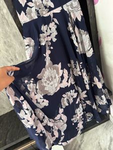 Navy Blue Floral Maxi Dress