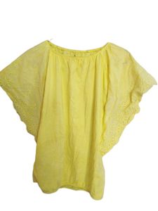 Lemon Yellow Butterfly Sleeves Top