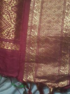 It Is Green Pure Kanjivaram With Big Maroon Silk