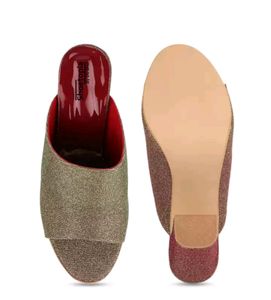 SHOETOPIA Women Copper Woven Design Mules 👠
