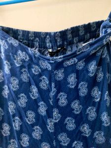 Navy Blue Cotton Sharara Pant