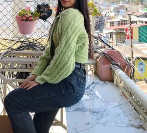 Stylist Green Knit Sweater