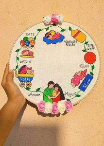 baby Welcome Footprint Embroidery Hoop