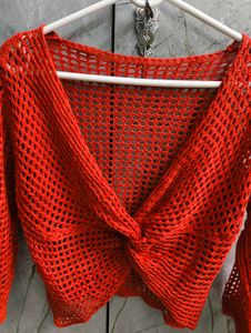 Knit burnt orange top