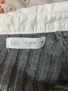 Zara Gray Knit Sweater w/ Collar