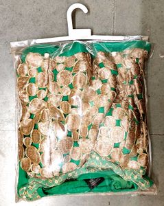 Elegant Green &amp; Gold Ethnic Gown