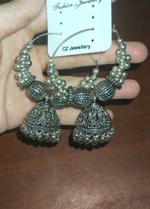 Silver Jhumka Earrings