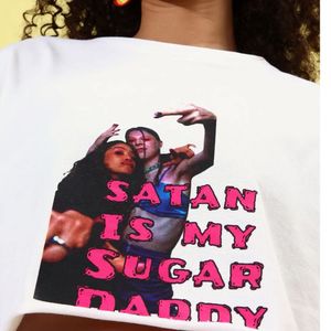 Stylecast X Hersheinbox White Graphic Crop Tshirt