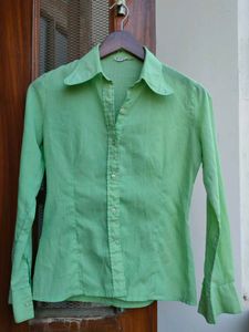 Green Fitted Button Up Shirt