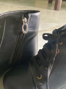 Black Chunky Heel Ankle Boots