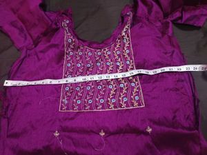 Purple Party Wear Embroidered Kurta Set
