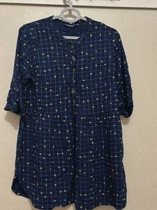 Akkriti Blue Printed Kurti - Size M