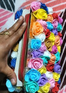 3D Flower Clutch Multicolour