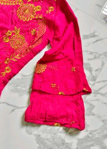 Pink Embroidered Kurta