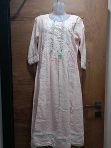 (Indya) Light Pink Embroidered Kurti With Tassels