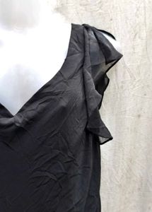 Floral Detail Black Dress