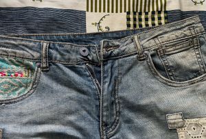 Vintage Patch Denim Shorts