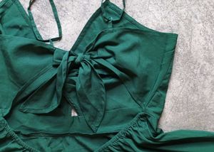 Green Twist-Front Mini Dress