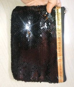 Black Sequin Pouch