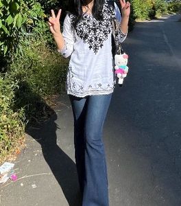 Embroidered White Tunic Top