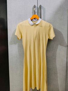 A Line Butter Yellow Dress With Collar