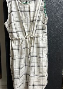 Plaid Drawstring Dress