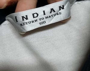 Indian Men White Printed Collat Cotton Polo Tshirt