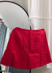 red mini skirt