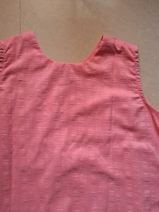 Peach Embroidered Kurta