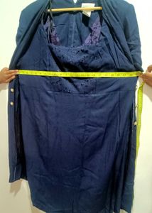 Vintage Navy Dress With Attached Blazer