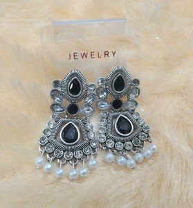 Red Stone Drop Earrings