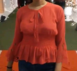 Red Peplum Top