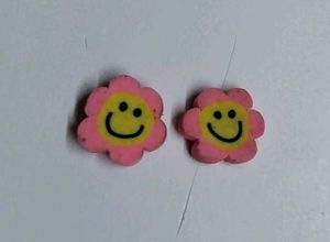 PINK AND YELLOW FLOWER STUDS
