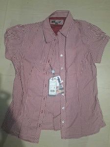 Checked Short Sleeve Top