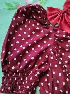 Red Bow + Polka Dot Dress Combo