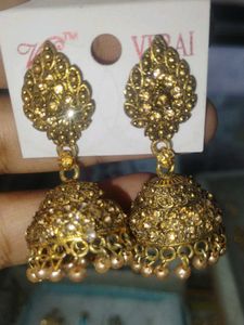 Golden Jhumka Earrings